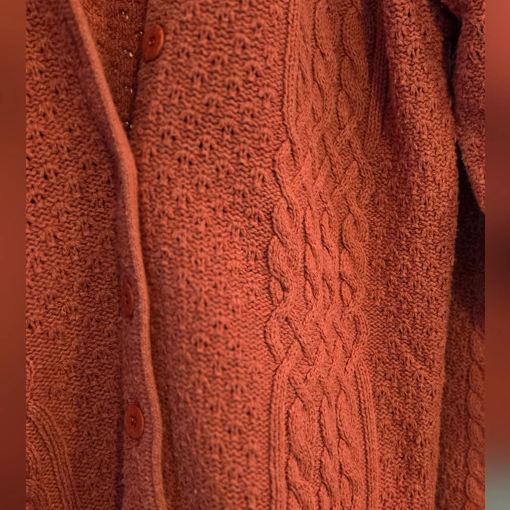 Northern Reflections Dusty Rose Cable Knit Cardigan - Picture 3 of 3